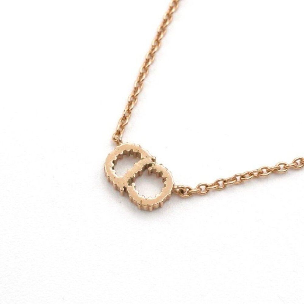 Christian Dior Clair D LUNE Necklace Pendant Choker Gold Logo Rhinestone - Picture 4 of 8